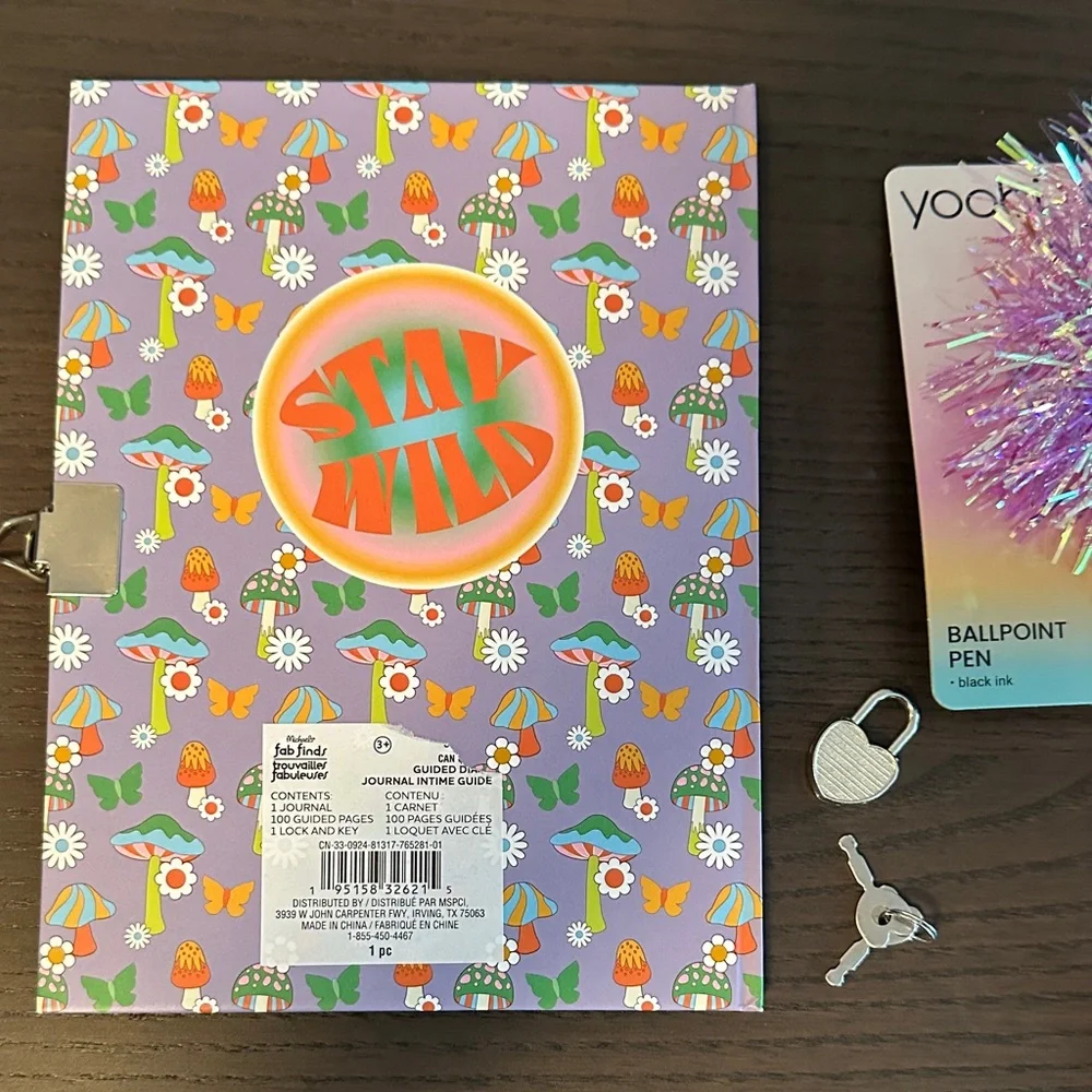Locking Guided Journal with Keys and a Pen